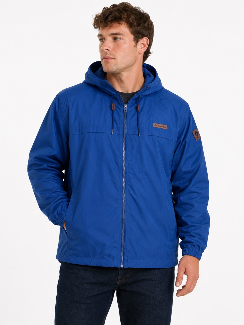 Columbia Wheeler Lodge Full Zip Hooded Windbreaker Jacket Men’s Size Large